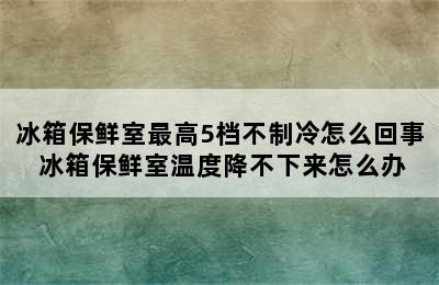 冰箱保鲜室最高5档不制冷怎么回事 冰箱保鲜室温度降不下来怎么办